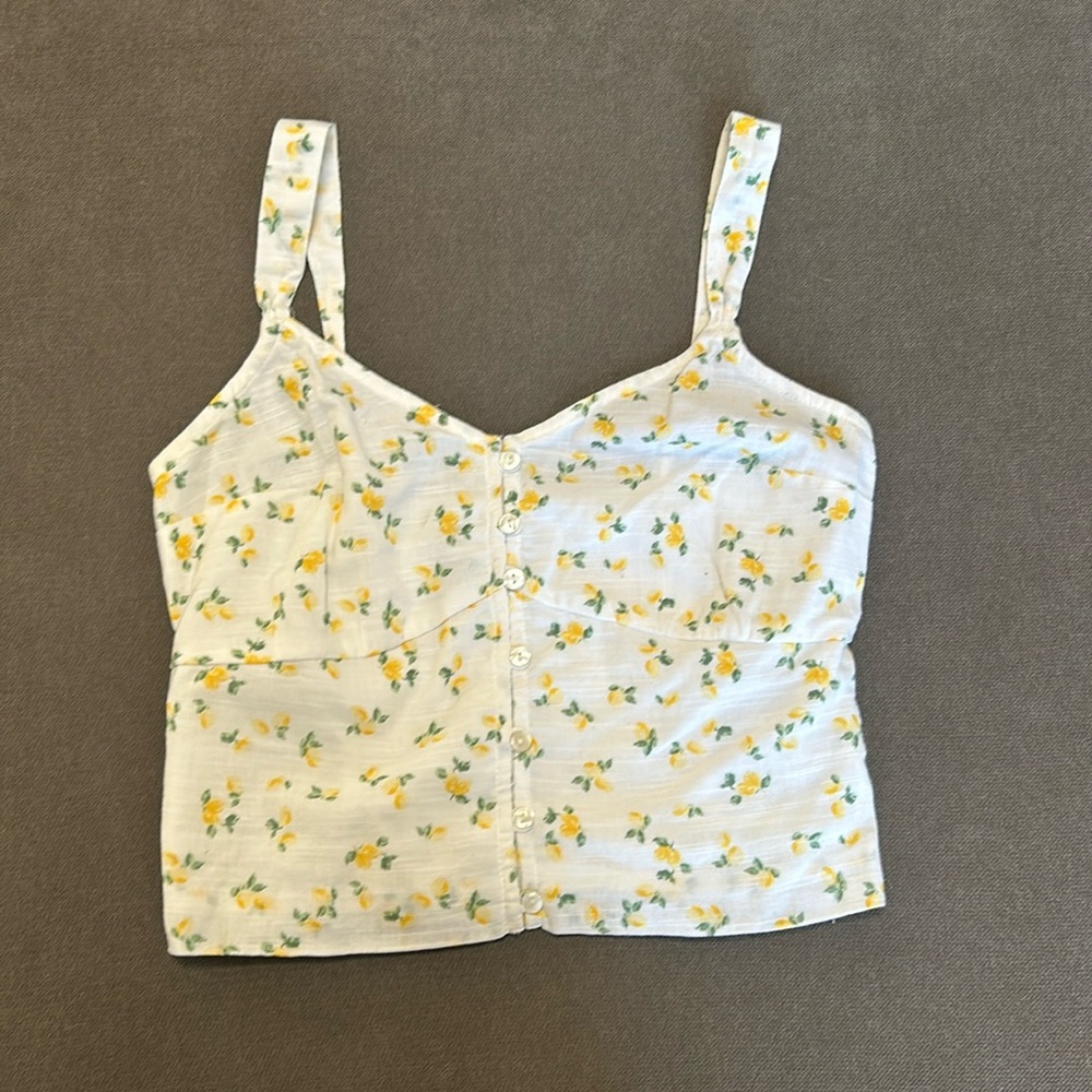 A&F lemon patterned Top